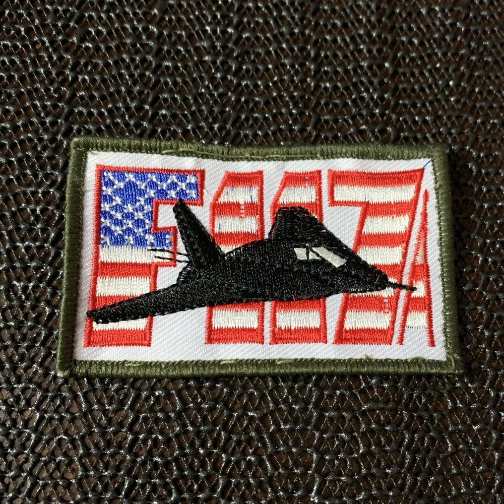 Vintage Lockheed F117A Nighthawk Stealth Fighter American Flag Patch 1990s